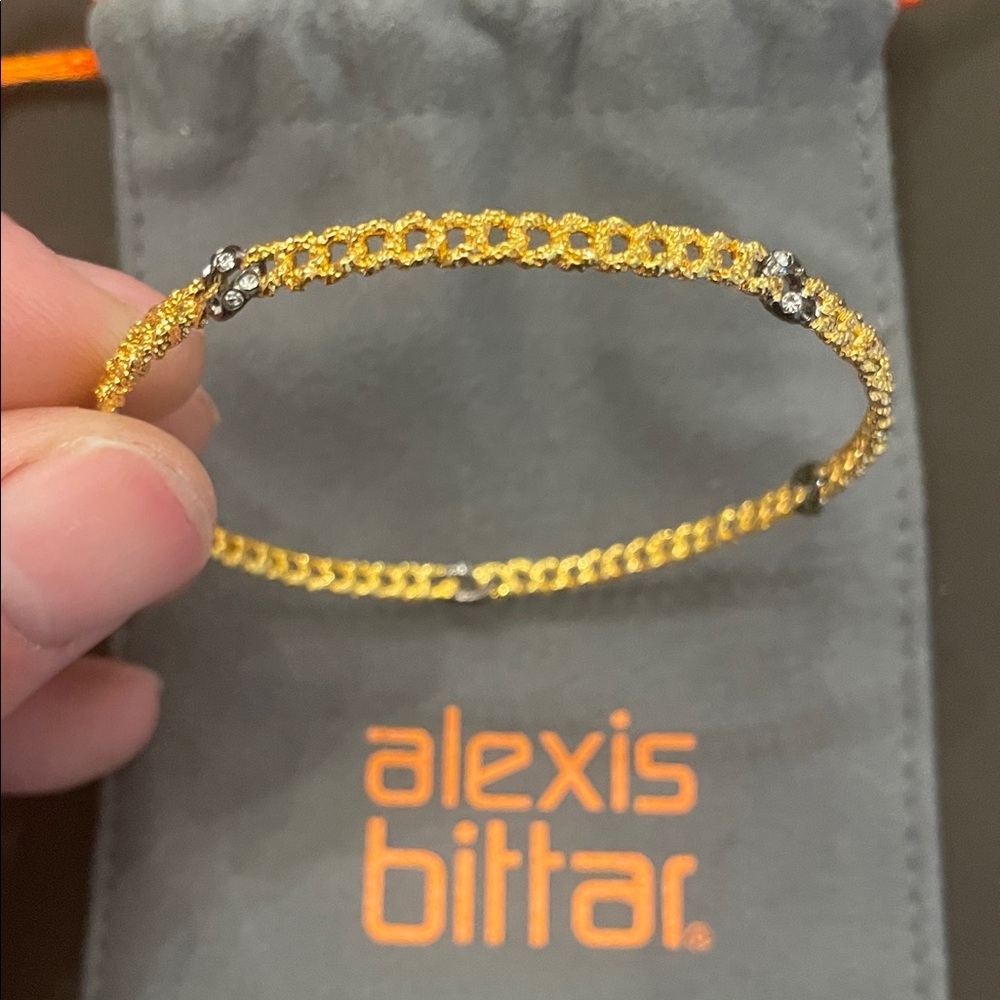 Alexis Bittar Gold Bracelet with Silver Accents